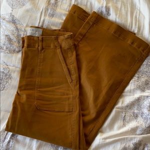 EVERLANE tan wide leg high waisted pants